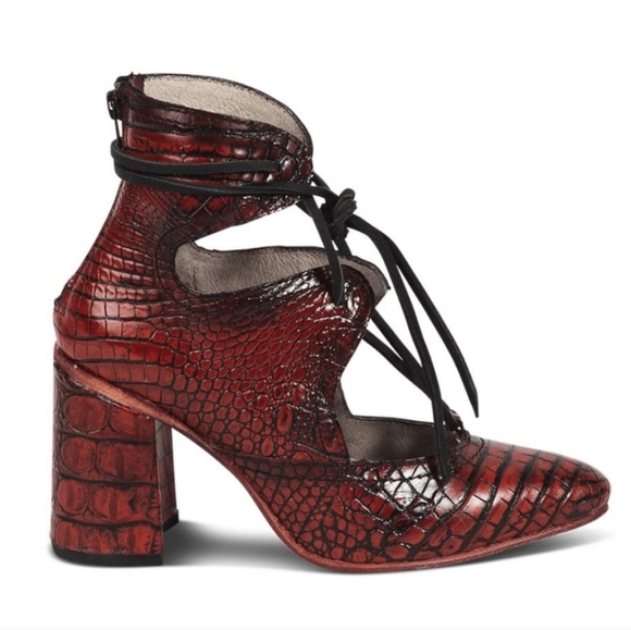 FreeBird JOYCE Red Croc Bootie Size 10 - Picture 2 of 15